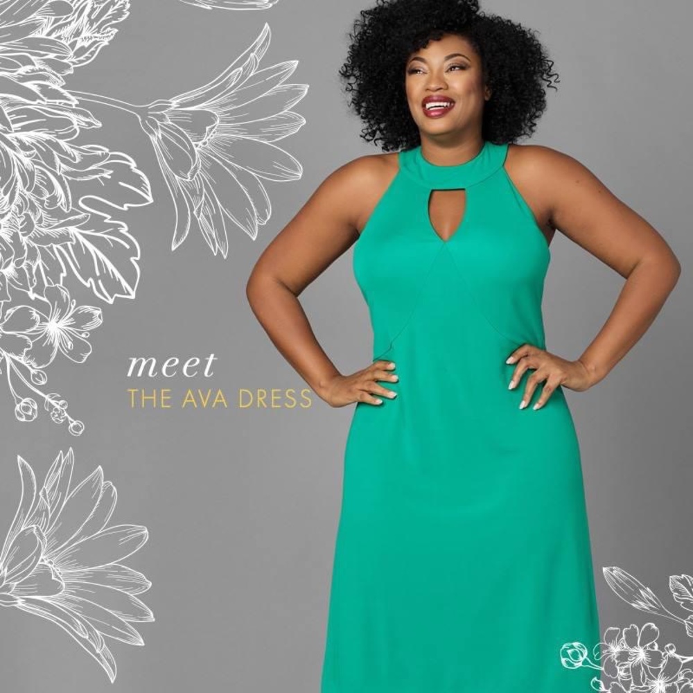 I.B.B.I Emerald Tie-Neck Dress